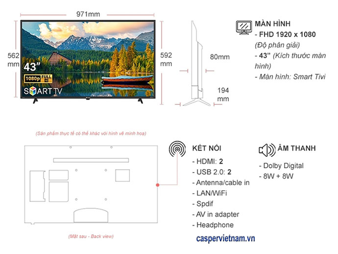 10049703 Smart Tivi Casper 43 Inch 43fx5200 Tskt
